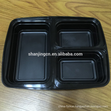 2017 high quality plastic 3 compartment food container